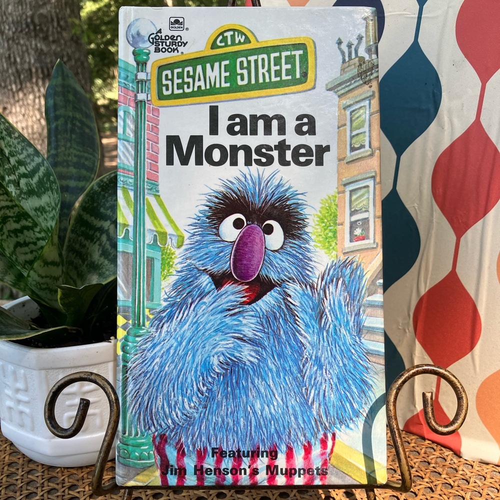 I Am a Monster Sesame Street Golden Sturdy Book Illustrated by Joe Mathieu 1976
